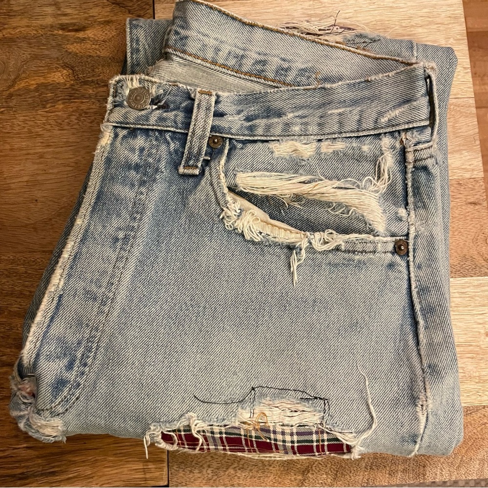 Vintage 90s Levis Grateful Dead Patchwork Hippie Festival Jeans - Picture 13 of 13
